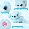 Glow Guards 15'' Blue Musical Dog Plush Soft Stuffed Animal Puppy with LED Night Lights Christmas Children's Day Birthday Gifts for Toddler Kids view 4