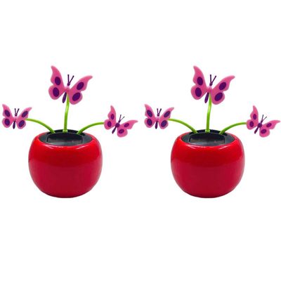 2pcs for Car Ornament Solar Powered Swinging Toy Figurines Stautes Bobbleheads Solar Powered Dancing Doll Shaking Doll Car Dancing Toys Shake Your Head to Rotate Swing