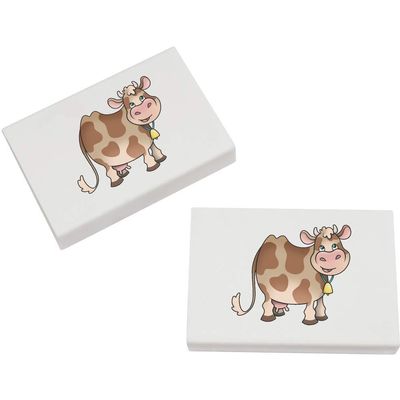 Azeeda 2 x 45mm 'Happy Cow' Erasers/Rubbers (ER00023061)