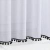 Treatmentex Black and White Sheer Curtains for Living Room 95" Long Linen Curtain Draperies for Nursery Room Decorative Pompom Voiles 2 Panels view 4