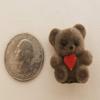 1" Miniature Brown Flocked Teddy Bear with Red Heart (Pack of 12) view 3