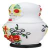 Ebros 3 Piece Set Day of The Dead Sugar Skulls Spirit Skeletons Nesting Dolls Matroyshka Babushka Figurines 6" Tall Ossuary Macabre Halloween Accent (White) view 4