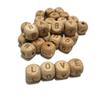 104pcs Square Wood Alphabet Beads 12MM Natural Beech Wooden Letter Beads for Jewelry Making DIY Bead Necklace (Wood Letter 104pcs) view 4