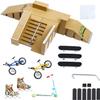 ideallife Skate Park Kit, Bigger Skate Park Kit Ramp Parts for Finger Skateboard Fingerboard Ramp Skate Park Kit Part Training Props with 3 Finger Decks 2 Finger Bike A Pair Skates Scooters view 1