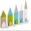 HABA 305457 Stacking Game Tower City, Stacking and Motor Skills Game Made of Wood with 15 Stacking Stones for Standing Up and Stacking, Wooden Toy from 2 Years view 1