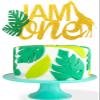 I AM ONE Birthday Cake Topper - Real Wild Child First Birthday - Smash Jungle Safari Animals Gifaffe Cake Dcor - Baby Shower Welcome Baby Party Decoration view 1