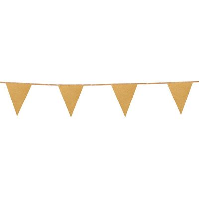 Boland 10201764 Bol20000 Cardboard Bunting with Golden Glitter, Multi-Coloured