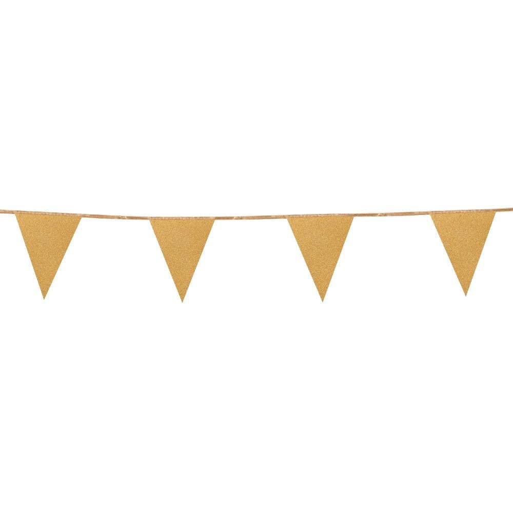 Boland 10201764 Bol20000 Cardboard Bunting with Golden Glitter, Multi-Coloured