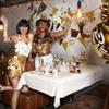 Boland 10201764 Bol20000 Cardboard Bunting with Golden Glitter, Multi-Coloured view 3