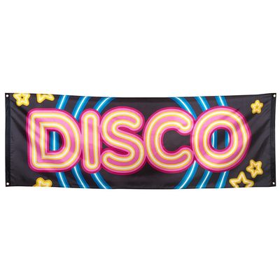 Boland 00753 Banner Disco, Size 74 x 220 cm, Polyester, Disco Fever, 70s, Wall Decoration, Hanging Decoration, Flag, Party Decoration, Birthday, Theme Party, Carnival