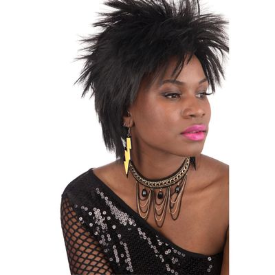 80's Yellow Lightning Rave Earrings, (1 Pair) - Eye-Catching Design, Perfect Accessory for Retro Parties, Concerts, Festivals, Nightlife, Events, & More