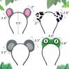 12pcs Jungle Animal Safari Headbands with Animal Hair Hoops - Photo Booth Props, Party Favors and Decorations for Kids and Adults view 4