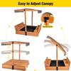 Aivituvin Kids Sand Boxes with Canopy Sandboxes with Covers Foldable Bench Seats, Children Outdoor Wooden Playset - Upgrade Retractable Roof (47x47Inch) view 2
