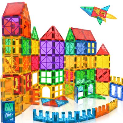 Landtaix 100pcs Magnetic Tiles Magnetic Building Blocks for Toddlers 3 4 5 6 7 Year Old Boys Girls Educational Magnet Blocks Birthday Gift Valentines Day Toys for Kids Ages 4-8 Sensory Toys 1-3