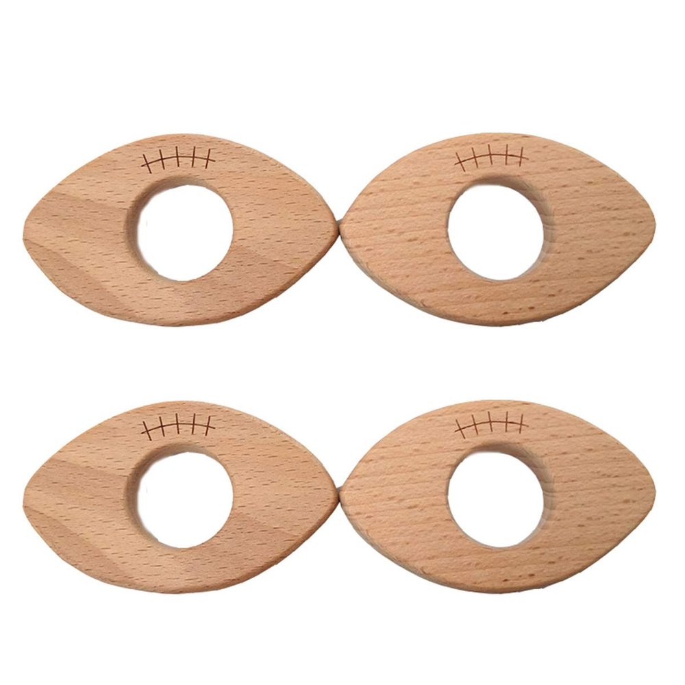 Alenybeby Natural Wooden Baseball Pendant Pure Natural Beech Wood Animal Montessori Toy Shape For Handmade Necklace/Bracelet (baseball 10pcs)