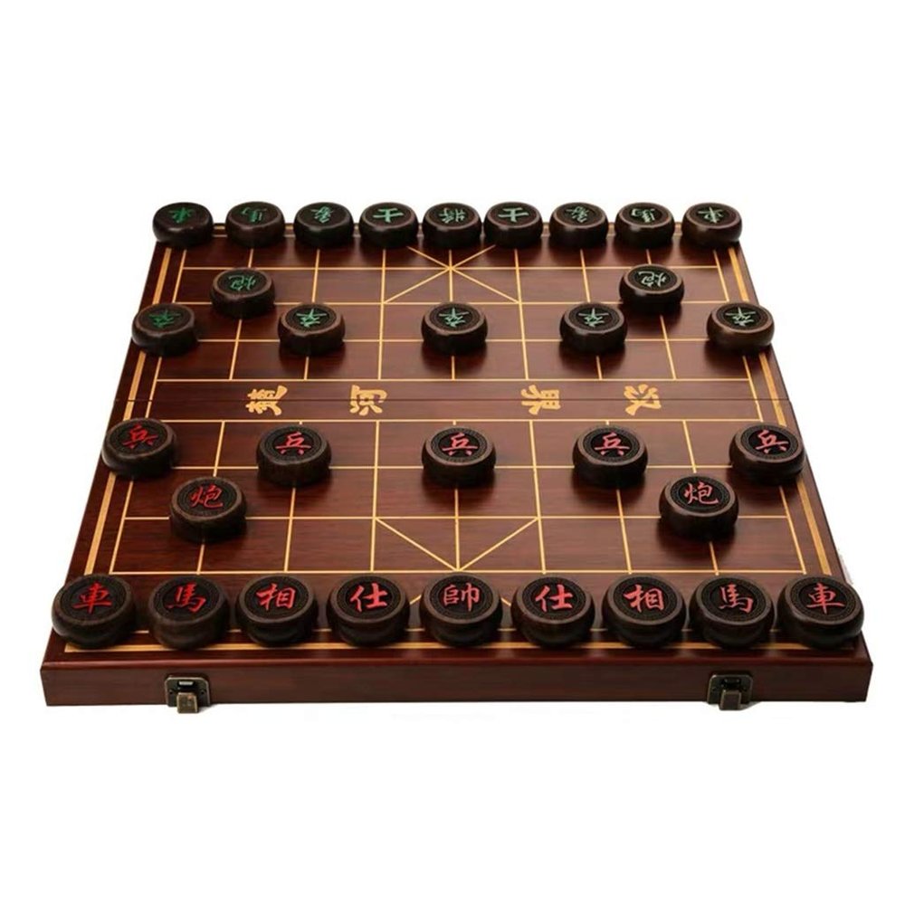 2 Players Strategy Board Games Chinese Xiangqi Chess Set Travel Games with Folding Chess Board Puzzle Games (Color : A, Size : 6cm/2.4")