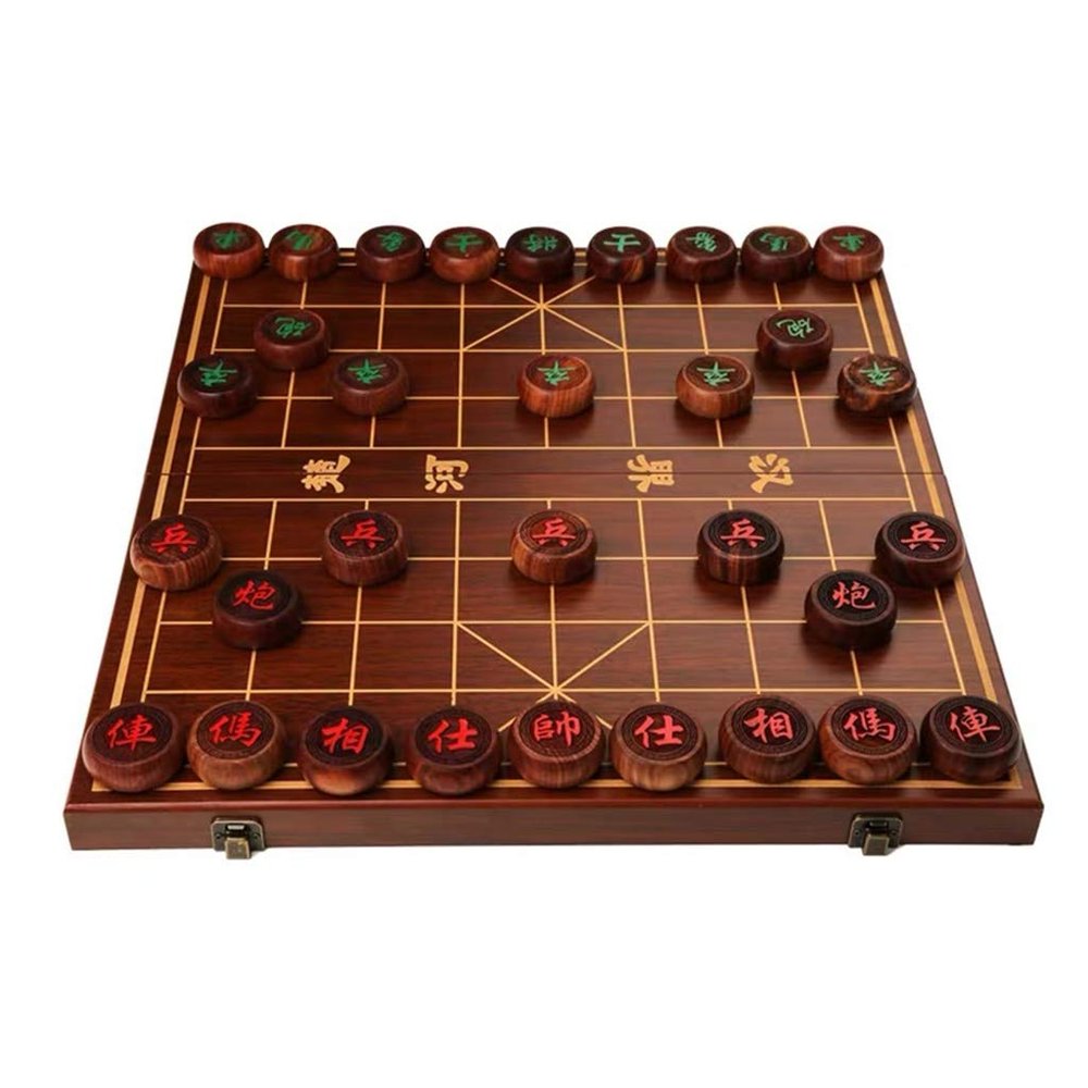 2 Players Strategy Board Games Chinese Xiangqi Chess Set Travel Games with Folding Chess Board Puzzle Games (Color : B, Size : 5cm/2")