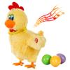 AOSUYOU Easter Chicken Animal Toy Doll Laying Egg Electric Crazy Plush Chicken with Sound Music view 1