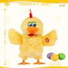 AOSUYOU Easter Chicken Animal Toy Doll Laying Egg Electric Crazy Plush Chicken with Sound Music view 2