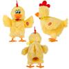 AOSUYOU Easter Chicken Animal Toy Doll Laying Egg Electric Crazy Plush Chicken with Sound Music view 3