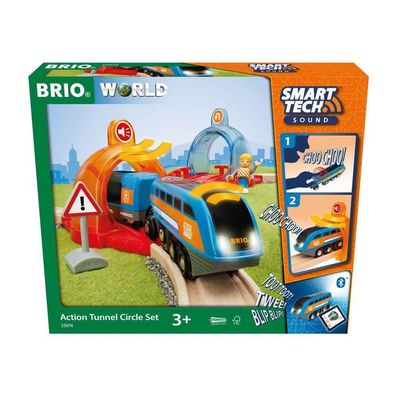 Brio 33974 World-Smart Tech Sound-Action Tunnel Circle Set | Interactive Toy Train Set | Enhances Motor Skills | FSC Certified Wood | Compatible with All BRIO Tracks and Vehicles