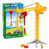 BRIO 33835 Construction Crane with Lights | Premium Wooden Toy Train Set | Ideal for Kids Age 3 and Up | Built with Sustainable Materials | Yellow view 1