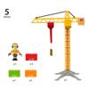 BRIO 33835 Construction Crane with Lights | Premium Wooden Toy Train Set | Ideal for Kids Age 3 and Up | Built with Sustainable Materials | Yellow view 3