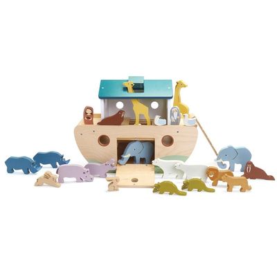Tender Leaf Toys Noahs Wooden Ark Animal Shape Sorter Christian Religion and Bible Story Based Educational Fun - Social, Creative, and Imaginative Play Ages 3+