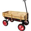 Flexible Flyer All-Terrain Wagon for Kids with Steel Bed & Wood Sides, Extra-Long Pull Handle for Adults, Heavy Duty Toy, Garden & Beach Baby Wagon, Black & Red view 1