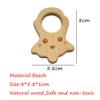 10pcs Lovely Cartoon Natural Wooden Octopus Pendant Pure Natural Beech Wood Animal Shape for Handmade Home Decoration (Peace Sign) view 2