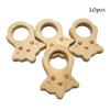 10pcs Lovely Cartoon Natural Wooden Octopus Pendant Pure Natural Beech Wood Animal Shape for Handmade Home Decoration (Peace Sign) view 4