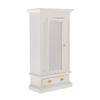 Dolls House White Mirror Door Wardrobe Miniature Wooden Bedroom Furniture view 1