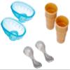 Play-Doh Kitchen Creations Double Drizzle Ice Cream Playset for Kids 3 Years and Up with 2 Drizzle Colors and 4 Classic Cans, Non-Toxic view 4