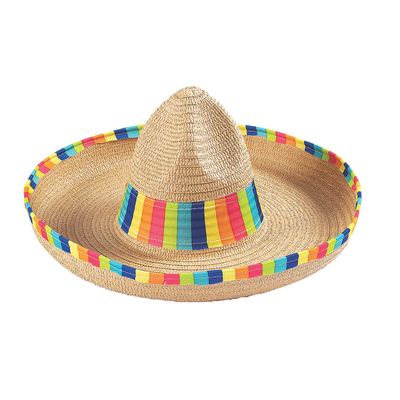 Fun Express Bright Stripe Sombrero - Apparel Accessories - 12 Pieces