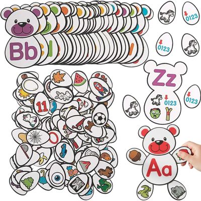 Fun Express Build A Character Alphabet Letter Match - 130 Pieces - Educational and Learning Activities for Kids