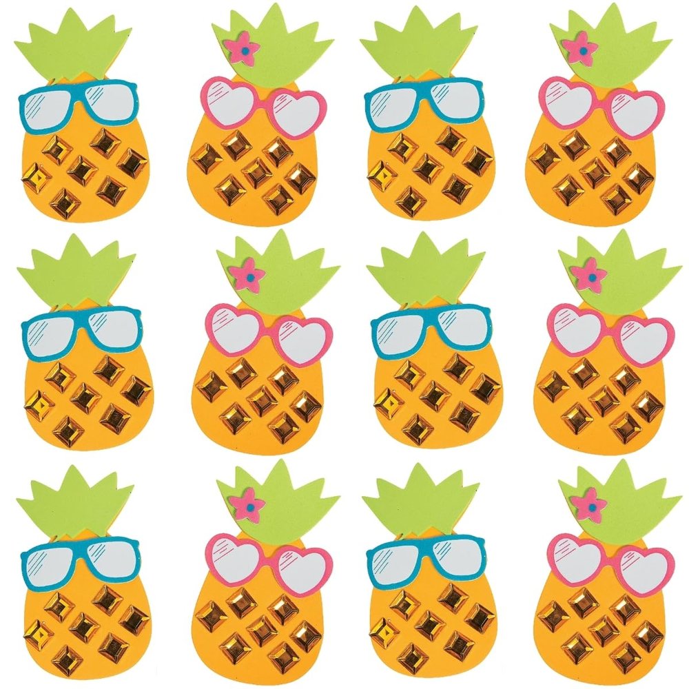 Cool Jewel Pineapple Magnet Craft Kit - 12 Pieces
