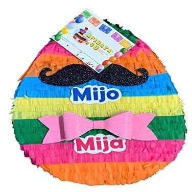 APINATA4U 2-D Fiesta Themed Easter Egg Pinata for Easter Gender Reveal Mijo Mija