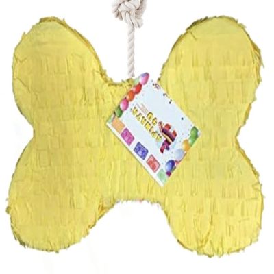 APINATA4U Yellow Dog Bone Pinata Puppy Birthday Dog Party Supplies Puppy Birthday Let's Party Woof Dog Themed Animal Themed
