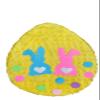 APINATA4U 2-D Easter Egg Pinata Easter Gender Reveal Pinata He or She Pink or Blue Bunny Accents view 3