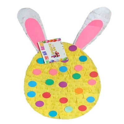 APINATA4U 2-D Easter Egg Pinata for Easter Gender Reveal Bunny with Polka Dots Rabbit Ears