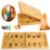 TOWO Mancala Board Game - Kalaha Board Game with Folding Wooden Board Natural Stone Pebbles -Families Board Games-Mancala Games Strategic Game for Kids Adult view 1