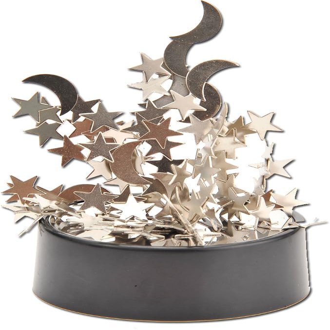 PowerTRC Magnetic Desktop Sculpture (Moons and Stars) | Mini Magnetic Art Decoration for Desktop | Fun Stress Relief Office Gift