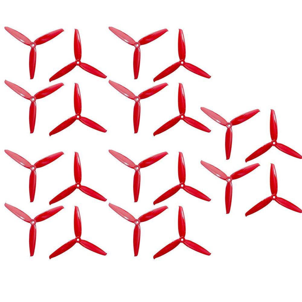 10 Pairs Gemfan Flash 6042 6x4.2x3 6 Inch 3-Paddle PC CW CCW Propeller for RC Models Multicopter Frame Spare Parts Accessories (Red)