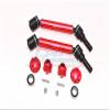 GPM For Traxxas 1/10 Maxx 4WD Monster Truck Upgrade Parts Harden Steel+Aluminum Front Or Rear Adjustable CVD Drive Shaft + Hex Adapter + Wheel Lock - 12Pc Set Red view 1