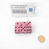 Pink Opaque Dice with Squared Corners Black Pips D6 16mm (5/8 inch) Pack of 6 Wondertrail view 1