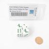 White Opaque Dice with Green Witch Hats for Pips D6 16mm (5/8 inch) Set of 4 Wondertrail view 1