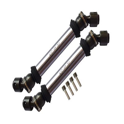 Axial Capra 1.9 Unlimited Trail Buggy Upgrade Parts Steel+Aluminum Front+ Rear CVD Drive Shaft - 2Pc Set Silver