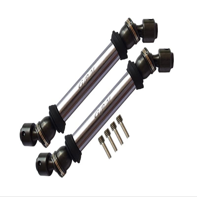 Axial Capra 1.9 Unlimited Trail Buggy Upgrade Parts Steel+Aluminum Front+ Rear CVD Drive Shaft - 2Pc Set Silver
