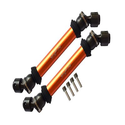 Axial Capra 1.9 Unlimited Trail Buggy Upgrade Parts Steel+Aluminum Front+ Rear CVD Drive Shaft - 2Pc Set Orange