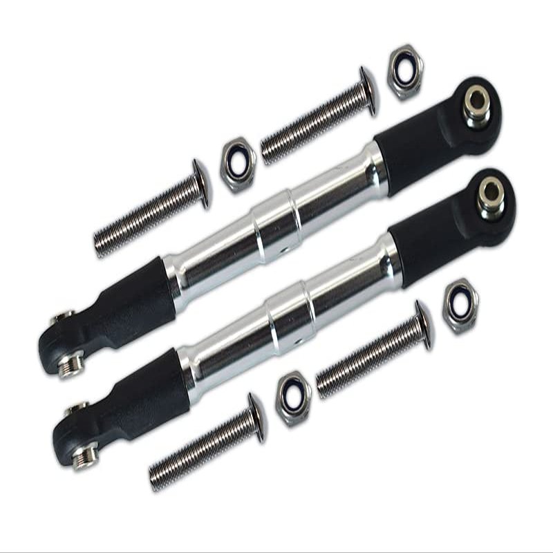 10pc Set Upgrades Aluminum Front Turnbuckle for Steering LOSI-1/10 Rock Rey LOS03009T1/T2 by GPM (Silver)